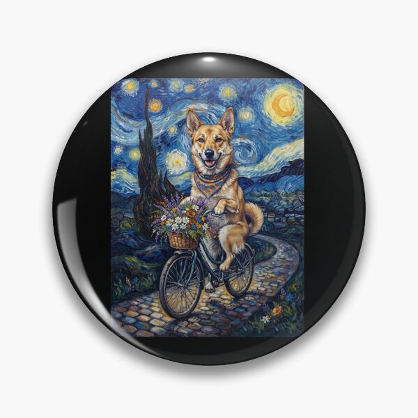Item preview, Canaan Dog Biking Bike Starry Night Van Gogh Art Dog Lover designed and sold by dian-rody-crest.