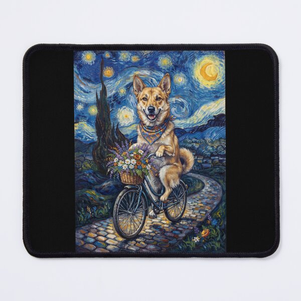 Item preview, Canaan Dog Biking Bike Starry Night Van Gogh Art Dog Lover designed and sold by dian-rody-crest.
