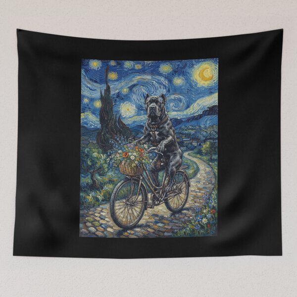 Item preview, Cane Corso Biking Bike Starry Night Van Gogh Art Dog Lover designed and sold by dian-rody-crest.