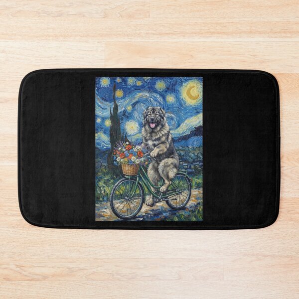Item preview, Caucasian Shepherd Dog Biking Bike Starry Night Van Gogh Art Dog Lover designed and sold by dian-rody-crest.