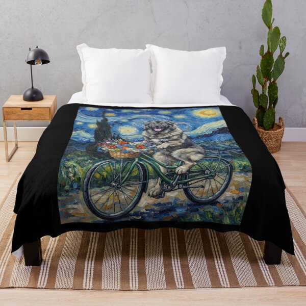 Item preview, Caucasian Shepherd Dog Biking Bike Starry Night Van Gogh Art Dog Lover designed and sold by dian-rody-crest.