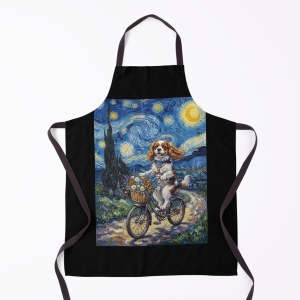 Item preview, Cavalier King Charles Spaniel Biking Bike Starry Night Van Gogh Art Dog Lover designed and sold by dian-rody-crest.