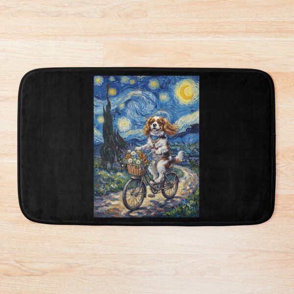 Item preview, Cavalier King Charles Spaniel Biking Bike Starry Night Van Gogh Art Dog Lover designed and sold by dian-rody-crest.