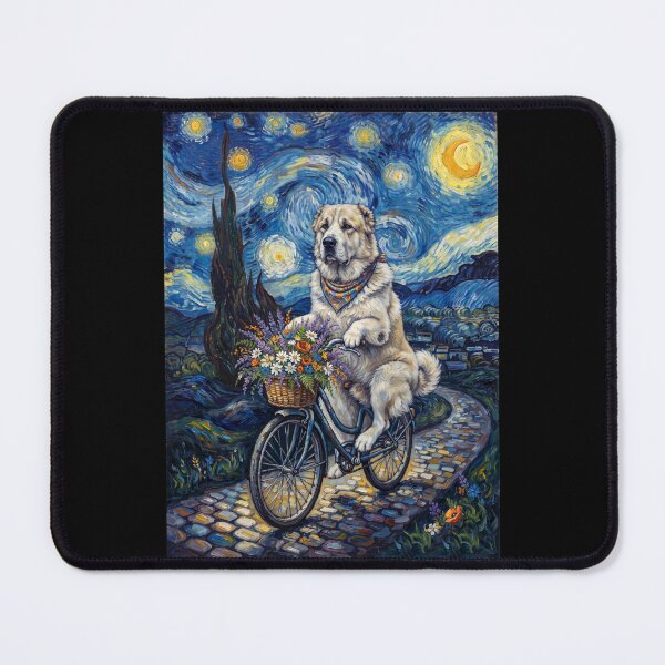 Item preview, Central Asian Shepherd Dog Biking Bike Starry Night Van Gogh Art Dog Lover designed and sold by dian-rody-crest.