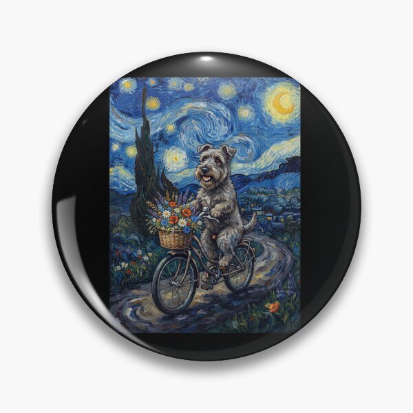 Item preview, Cesky Terrier Biking Bike Starry Night Van Gogh Art Dog Lover designed and sold by dian-rody-crest.