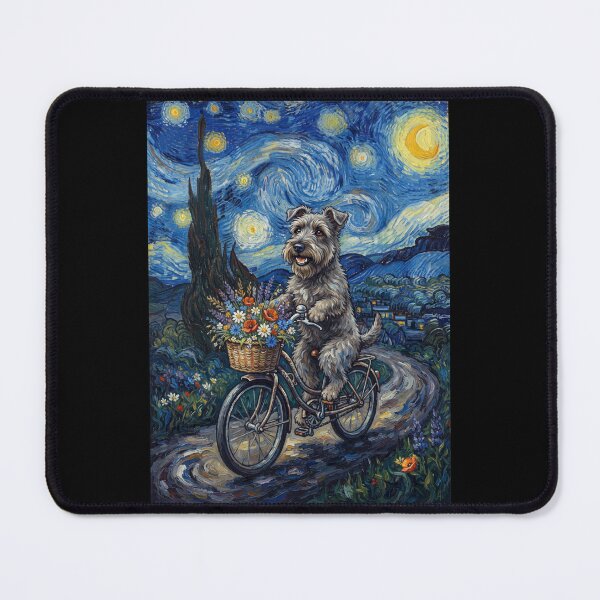 Item preview, Cesky Terrier Biking Bike Starry Night Van Gogh Art Dog Lover designed and sold by dian-rody-crest.