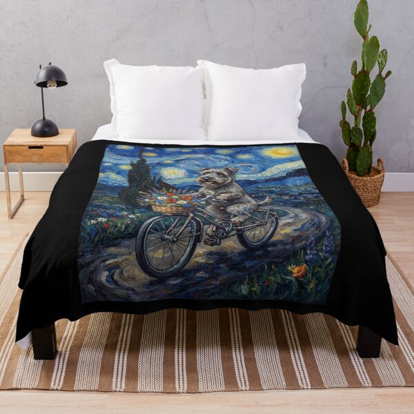 Item preview, Cesky Terrier Biking Bike Starry Night Van Gogh Art Dog Lover designed and sold by dian-rody-crest.