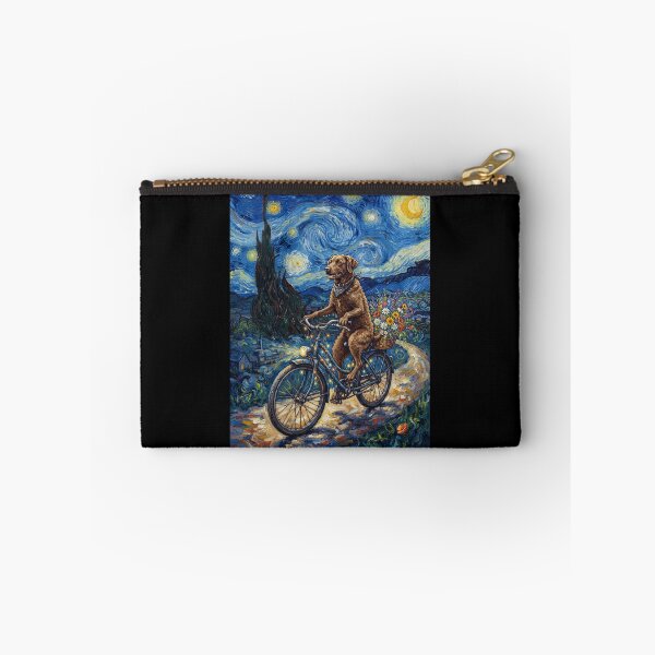 Item preview, Chesapeake Bay Retriever Biking Bike Starry Night Van Gogh Art Dog Lover designed and sold by dian-rody-crest.