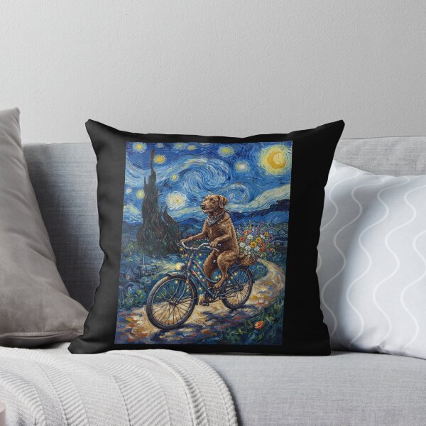 Item preview, Chesapeake Bay Retriever Biking Bike Starry Night Van Gogh Art Dog Lover designed and sold by dian-rody-crest.