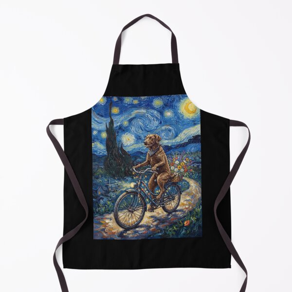 Item preview, Chesapeake Bay Retriever Biking Bike Starry Night Van Gogh Art Dog Lover designed and sold by dian-rody-crest.