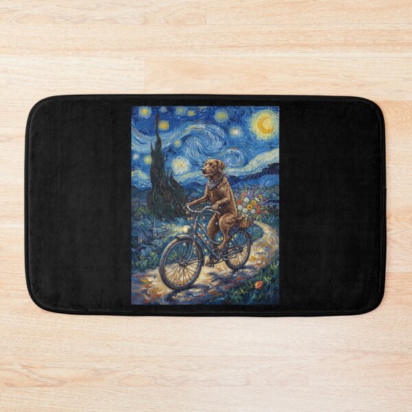 Item preview, Chesapeake Bay Retriever Biking Bike Starry Night Van Gogh Art Dog Lover designed and sold by dian-rody-crest.