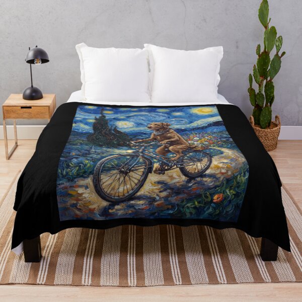 Item preview, Chesapeake Bay Retriever Biking Bike Starry Night Van Gogh Art Dog Lover designed and sold by dian-rody-crest.