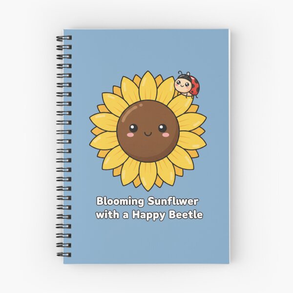 Item preview, Cute Sunflower with Happy Ladybug, Kawaii Flower and Beetle Design, Cheerful Nature Illustration designed and sold by morning sun.