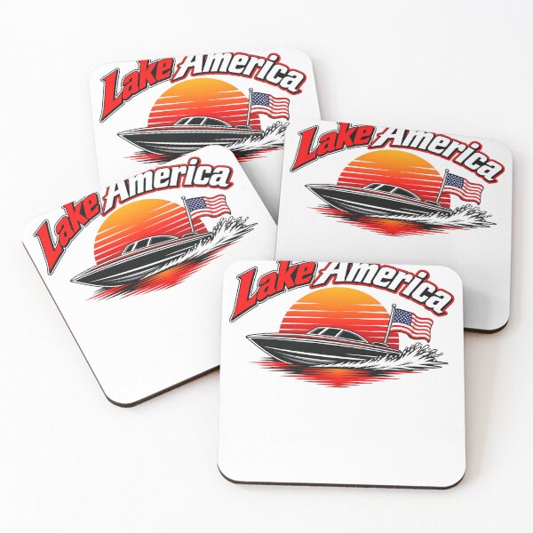 Item preview, Lake America Speedboat Retro Sunset designed and sold by KireVeronica.