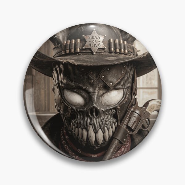 Item preview, Dark Skull Cowboy Outlaw in Western Horror Style designed and sold by AldricFenner.