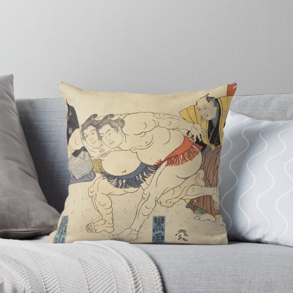 Item preview, Vintage Japanese Sumo Wrestlers Ukiyo-e Woodblock Print Art designed and sold by vekotpu.