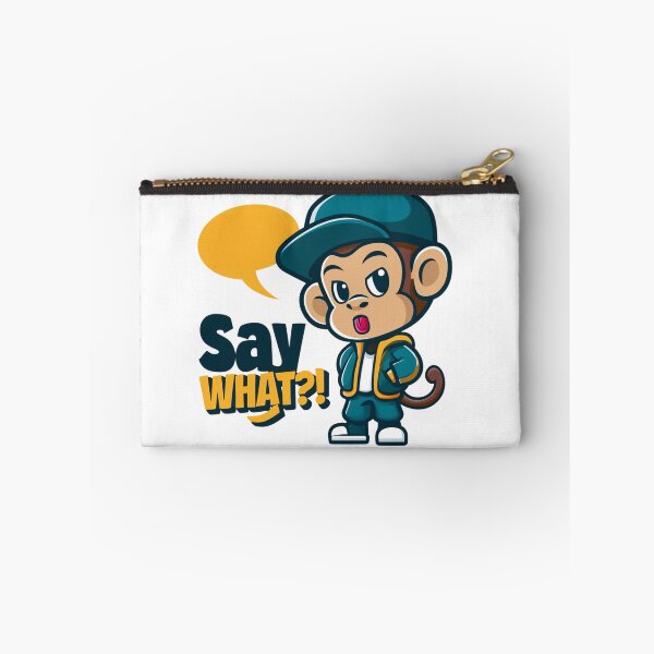 Item preview, Stylish Street Monkey Mascot Saying 'Say What?!' Cartoon Character With Attitude And Speech Bubble designed and sold by KanDa-Shop.