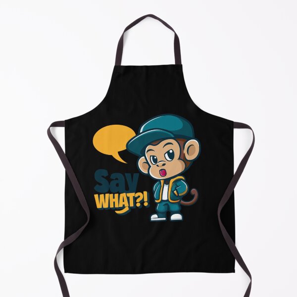 Item preview, Stylish Street Monkey Mascot Saying 'Say What?!' Cartoon Character With Attitude And Speech Bubble designed and sold by KanDa-Shop.