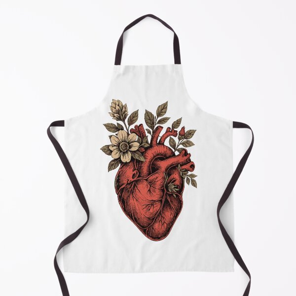 Item preview, Floral anatomical heart in vintage engraved style designed and sold by victorstudioart.