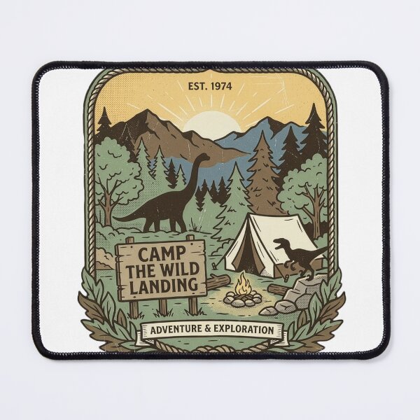 Item preview, Camp The Wild Landing Adventure Badge Sticker designed and sold by TheWildLanding.