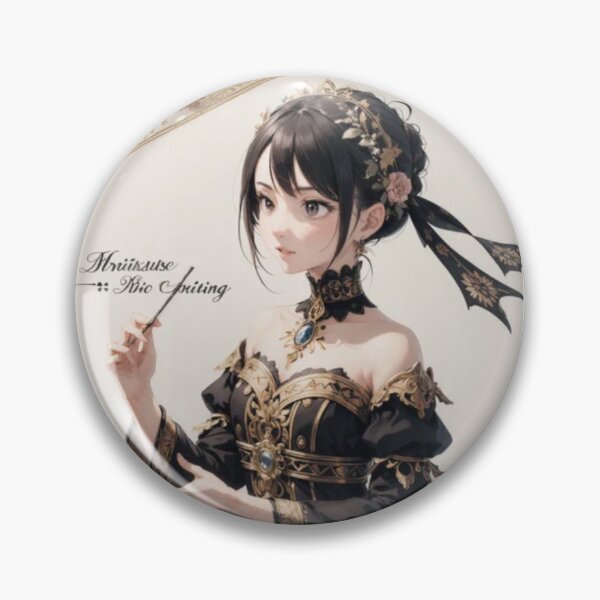 Item preview, Oriental Fantasy Woman Black Gold Floral Art designed and sold by EchoWave11.