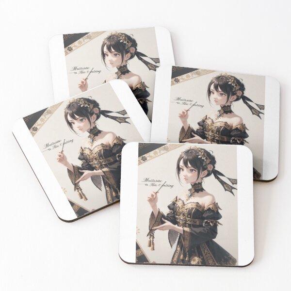 Item preview, Oriental Fantasy Woman Black Gold Floral Art designed and sold by EchoWave11.