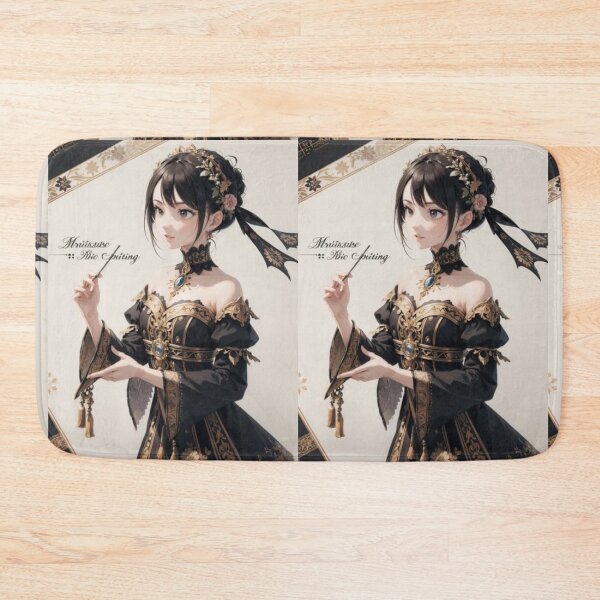 Item preview, Oriental Fantasy Woman Black Gold Floral Art designed and sold by EchoWave11.