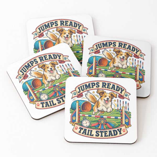 Item preview, Jumps Ready Tail Steady Dog Agility Art designed and sold by CheerfulNest.
