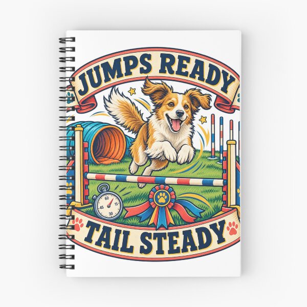 Item preview, Jumps Ready Tail Steady Dog Agility Art designed and sold by CheerfulNest.