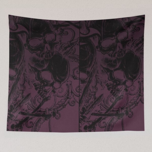 Item preview, Mall Goth Cyber Sigilism Plum Skull - Dark Aesthetic Filigree Graphic designed and sold by BrontesWhimsyStore.