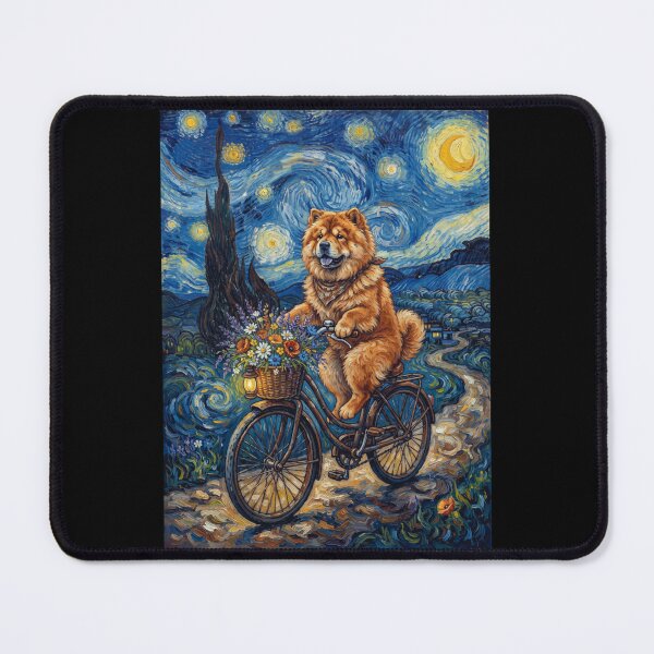 Item preview, Chow Chow Biking Bike Starry Night Van Gogh Art Dog Lover designed and sold by dian-rody-crest.