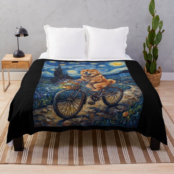 Item preview, Chow Chow Biking Bike Starry Night Van Gogh Art Dog Lover designed and sold by dian-rody-crest.