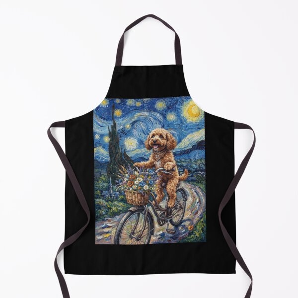 Item preview, Cockapoo Biking Bike Starry Night Van Gogh Art Dog Lover designed and sold by dian-rody-crest.
