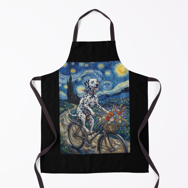 Item preview, Dalmatian Biking Bike Starry Night Van Gogh Art Dog Lover designed and sold by dian-rody-crest.