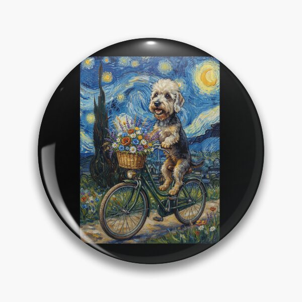Item preview, Dandie Dinmont Terrier Biking Bike Starry Night Van Gogh Art Dog Lover designed and sold by dian-rody-crest.