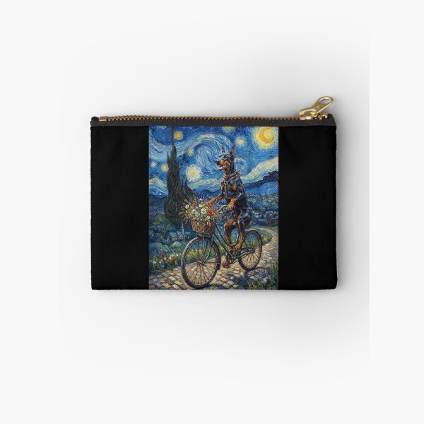 Item preview, Doberman Pinscher Biking Bike Starry Night Van Gogh Art Dog Lover designed and sold by dian-rody-crest.