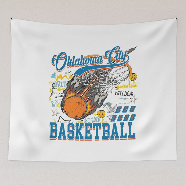 Item preview, Oklahoma City Basketball Retro Flaming Net  designed and sold by asfiyasiroi.