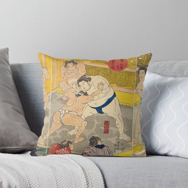 Item preview, Vintage Sumo Training Stable Japanese Ukiyo-e Woodblock Print designed and sold by vekotpu.