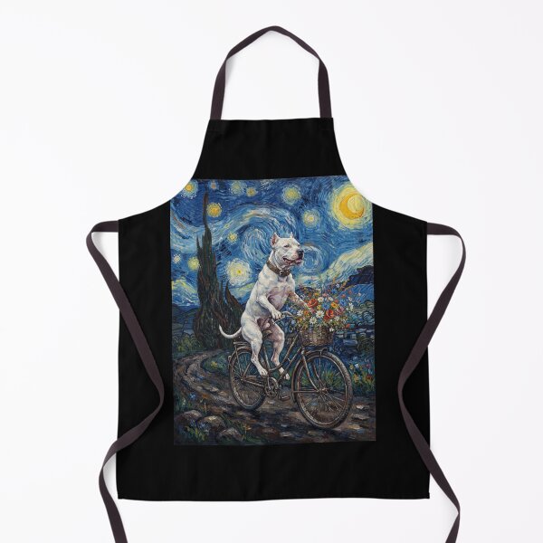 Item preview, Dogo Argentino Biking Bike Starry Night Van Gogh Art Dog Lover designed and sold by dian-rody-crest.