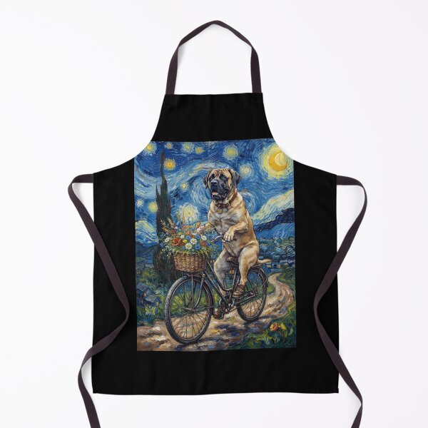 Item preview, English Mastiff Biking Bike Starry Night Van Gogh Art Dog Lover designed and sold by dian-rody-crest.