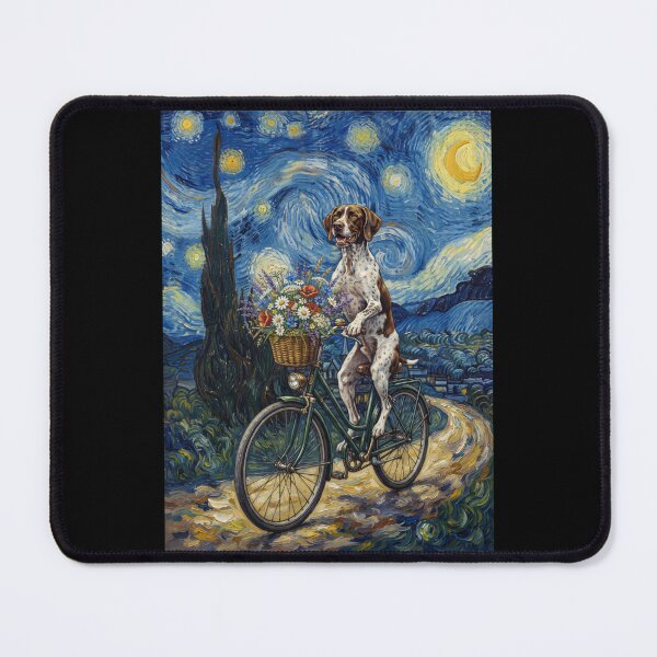Item preview, English Pointer Biking Bike Starry Night Van Gogh Art Dog Lover designed and sold by dian-rody-crest.