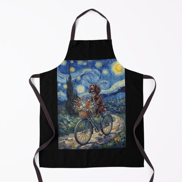 Item preview, Field Spaniel Biking Bike Starry Night Van Gogh Art Dog Lover designed and sold by dian-rody-crest.