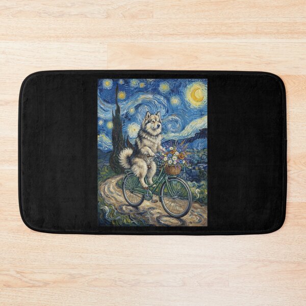 Item preview, Finnish Lapphund Biking Bike Starry Night Van Gogh Art Dog Lover designed and sold by dian-rody-crest.