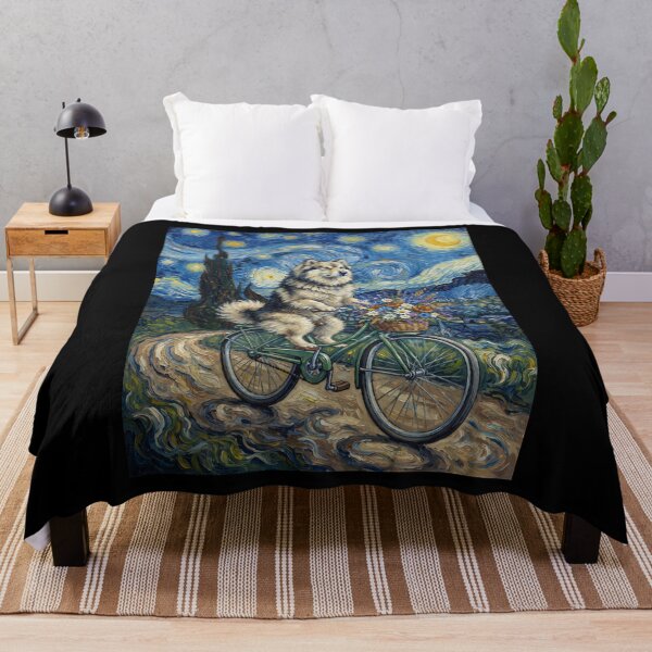 Item preview, Finnish Lapphund Biking Bike Starry Night Van Gogh Art Dog Lover designed and sold by dian-rody-crest.