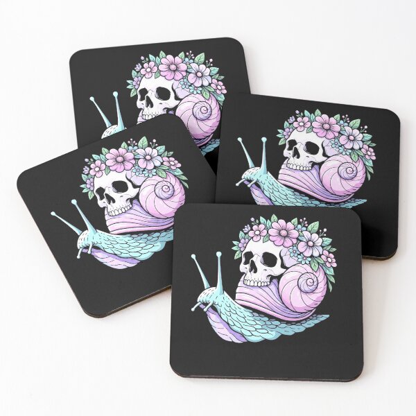 Item preview, Gothic Floral Skull Snail Creepy Cute Fantasy Aesthetic Design designed and sold by MiALopezArt.