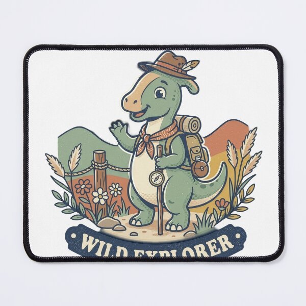 Item preview, Wild Explorer Cute Dinosaur Hiker Adventure Sticker designed and sold by TheWildLanding.