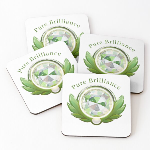 Item preview, Pure Brilliance Green Crystal Gemstone & Pearls Aesthetic Badge designed and sold by MinimalAurashop.
