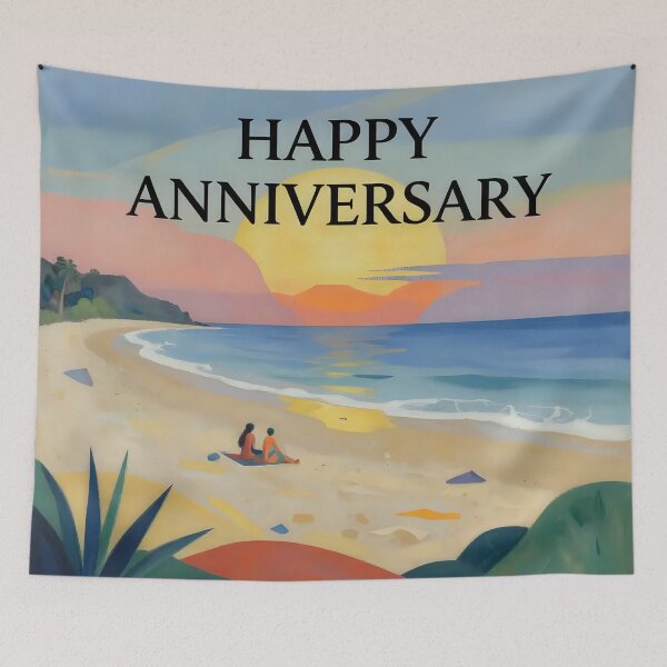 Item preview, Happy Anniversary – Tropical Beach Romance designed and sold by Nomad-Maynard.