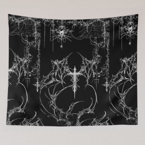 Item preview, Cyber Sigilism Winged Cross Mall Goth - Dark Aesthetic Chandelier Graphic designed and sold by BrontesWhimsyStore.