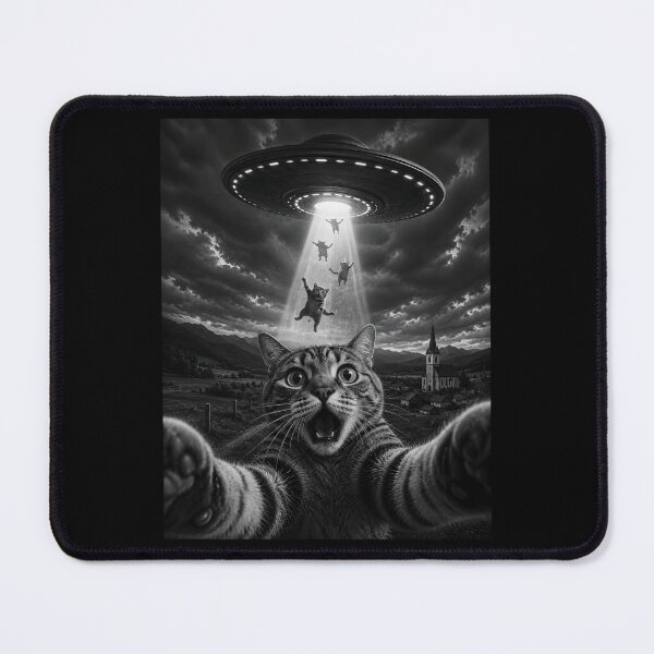 Item preview, Cat Selfie with Alien UFO designed and sold by Animavera.